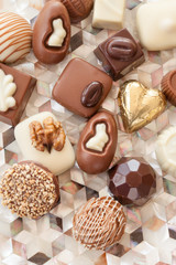 Auswahl verschiedener Pralinen