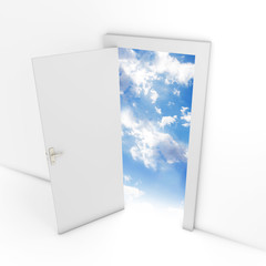 Open door leading to sky