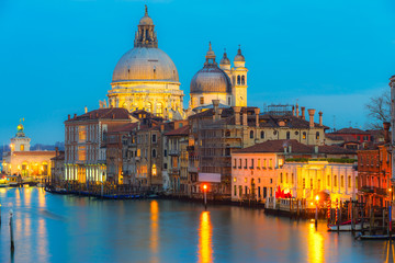 Fototapeta na wymiar Grand Canal and Basilica Santa Maria della Salute, Venice, Italy 