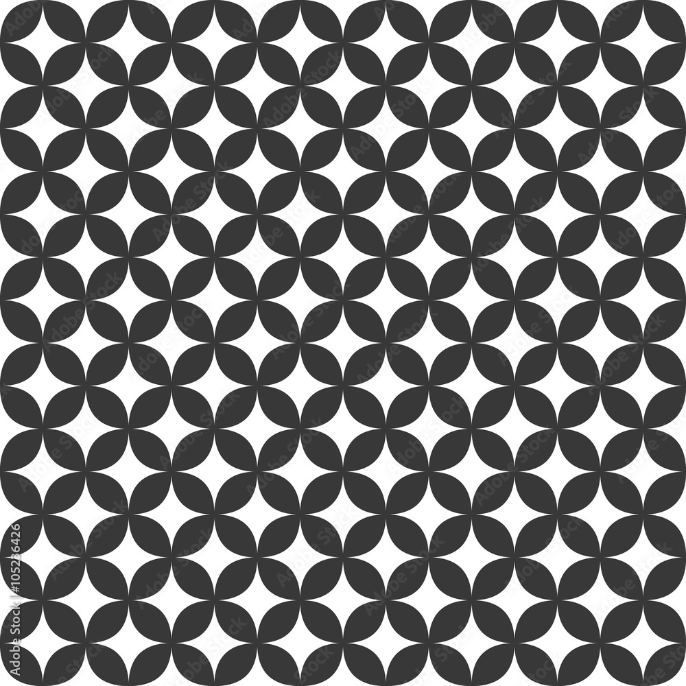 Poster seamless monochrome curved shape pattern design