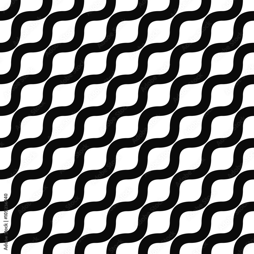 Poster seamless monochrome angular wave pattern