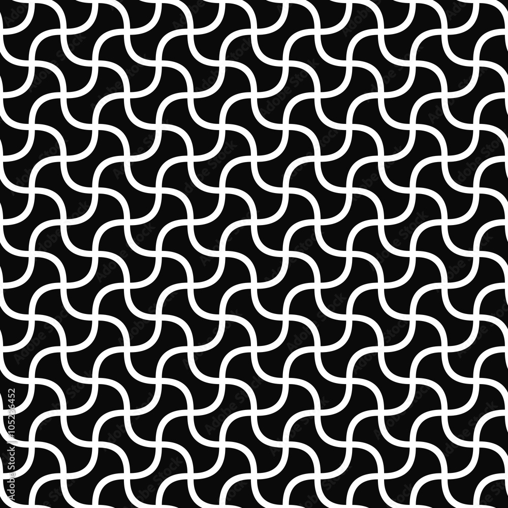 Poster monochromatic seamless curved shape pattern