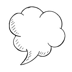 Doodle style speech bubble,vector hand drawn isolated object