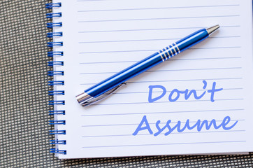 Don't assume write on notebook - 105236859
