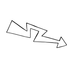 doodle arrow, vector design element, isolated