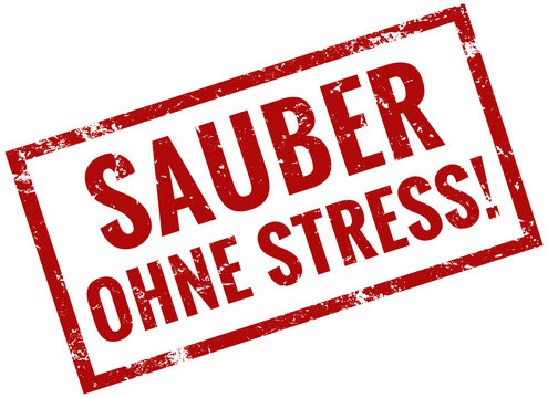 Sauber ohne Stress Stempel rot grunge