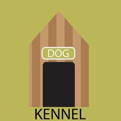 Kennel dog icon flat