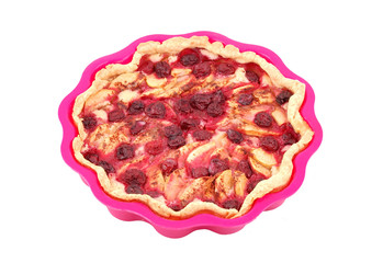 Homemade apple and cherry pie