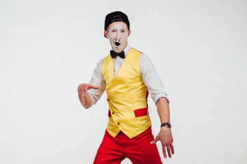  funny mimes isolated on white background