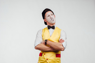  funny mimes isolated on white background