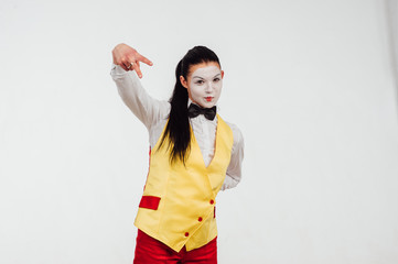 funny mime isolated on white background