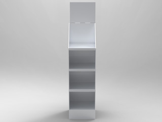 Promotional Store Shelf Stand 3D Render
