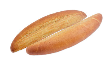 Two loaf of bread with bran on a light background