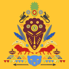 African Abstract Tribal Illustration