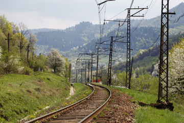 railroad, mountain landscape