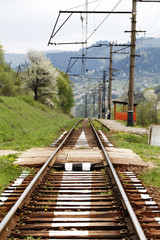 railroad, mountain landscape