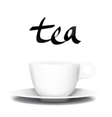 Cup of tea isolated on white background. Vector illustration
