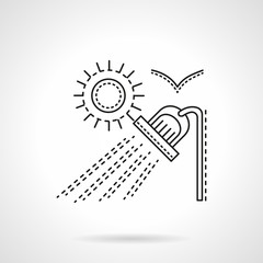 Suburb rest flat line design vector icon