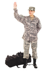 Soldier in the military uniform