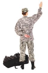 Fototapeta premium Soldier in the military uniform