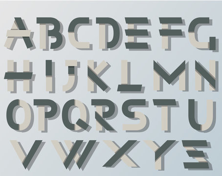 VECTOR ORIGAMI ALPHABET STYLE WITH SHADOWS BLUE AND GARY