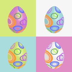Cheerful Easter background with colorful decorated eggs