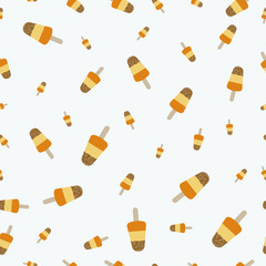Popsicle ice cream with crumble mixture pattern. Colorful background for your design. Seamless
