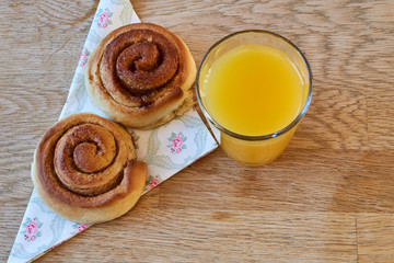 Cinnamon Buns and Juice