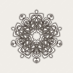 Vector mandala. Gothic lace tattoo. Celtic weave with sharp corners. 
