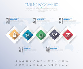 timeline infographics with icons set. vector. illustration.