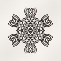 Fototapeta na wymiar Vector mandala. Gothic lace tattoo. Celtic weave with sharp corners. 
