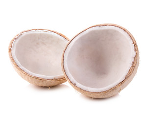 Young sweet coconuts close-up isolated on white background.