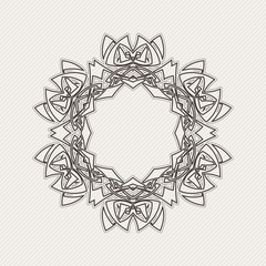 Vector ornate border. Gothic lace tattoo. Celtic weave with sharp corners. 