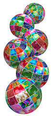 Isolated image of colored balls close up