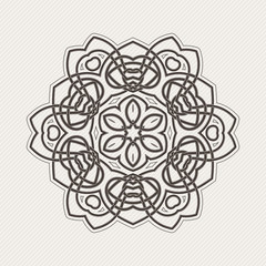 Vector mandala. Gothic lace tattoo. Celtic weave with sharp corners. 