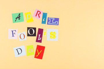 April fool's day, paper letters