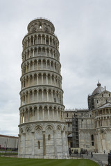 PIZA, ITALY - 10 MARCH, 2016: View of Leaning tower and the Basi