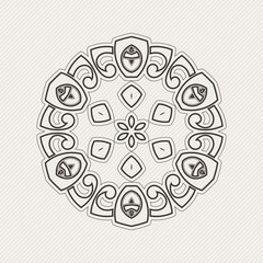 Vector mandala. Gothic lace tattoo. Celtic weave with sharp corners. 