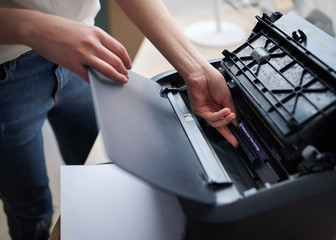 replacement of the cartridge in  laser printer