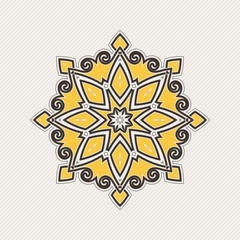 Vector mandala. Gothic lace tattoo. Celtic weave with sharp corners. 