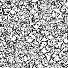 Doodle black and white abstract hand-drawn background. Wavy seamless pattern.