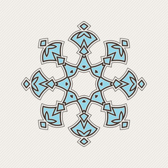 Vector mandala. Gothic lace tattoo. Celtic weave with sharp corners. 