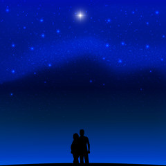 Naklejka premium Space with stars