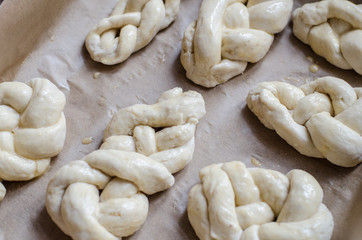 preparing home made buns