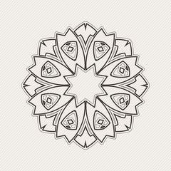 Vector mandala. Gothic lace tattoo. Celtic weave with sharp corners. 