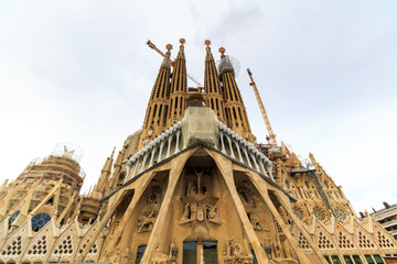 La Sagrada Familia - the impressive cathedral designed by architect Gaudi, which is being build...