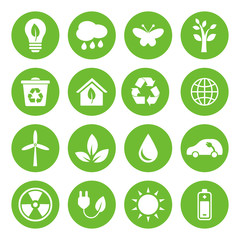 Set of vector Eco Icons in flat style