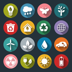 Set of vector Eco Icons in flat style
