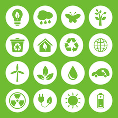 Set of vector Eco Icons in flat style