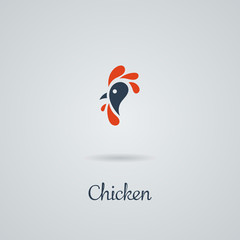 Rooster, cock, chicken vector illustration.